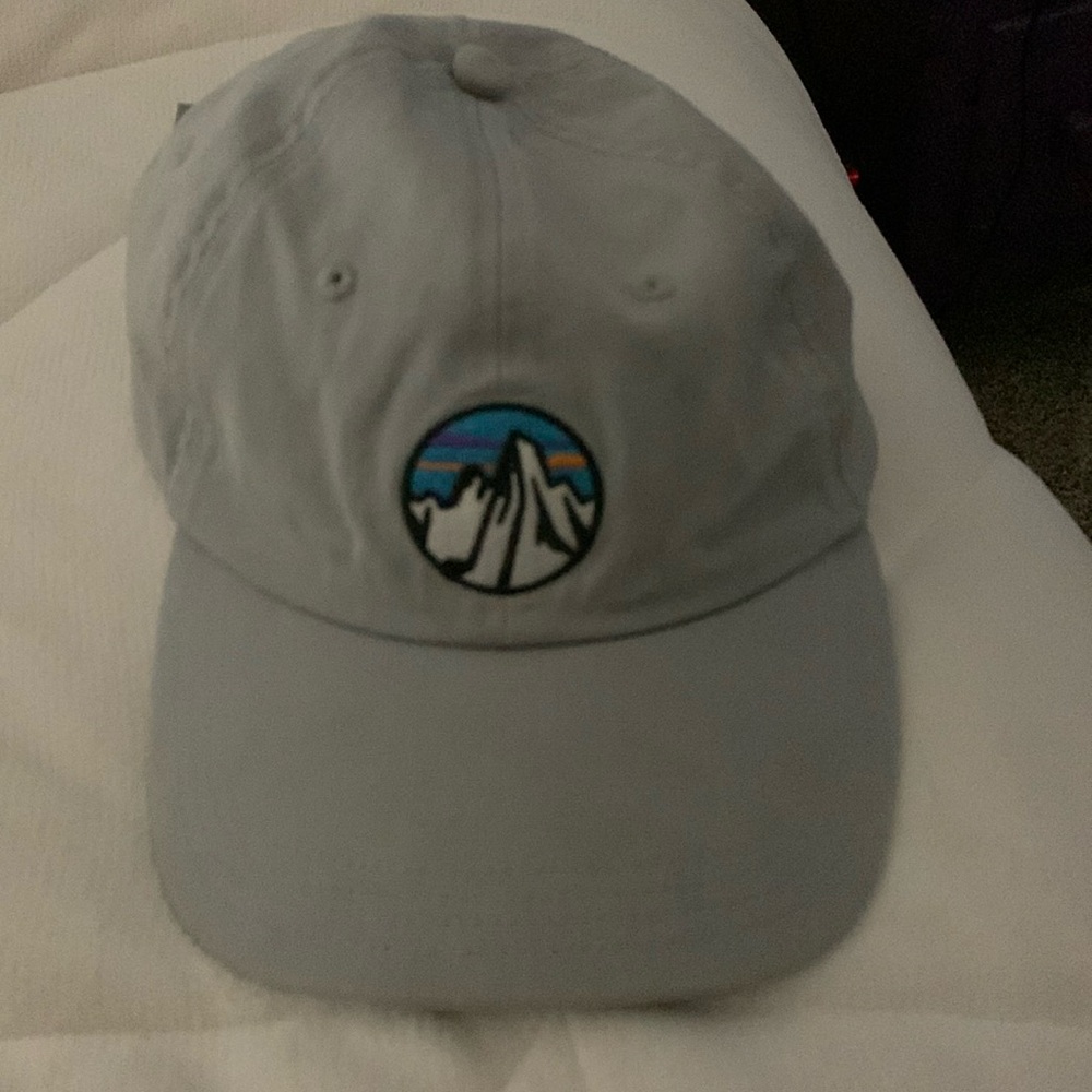 Patagonia, light blue, mountain design baseball style cap